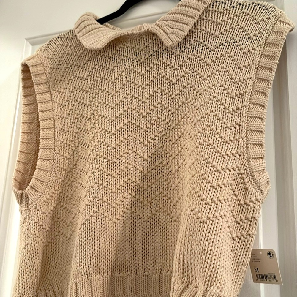 Free people ivory knit vest
